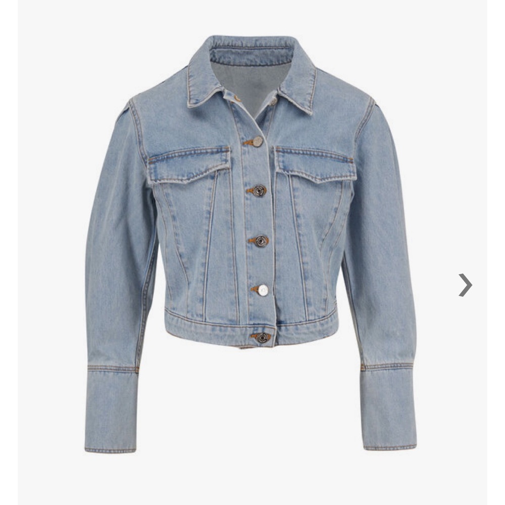 Veronica Beard Denim Pouf Sleeve Jean Jacket
